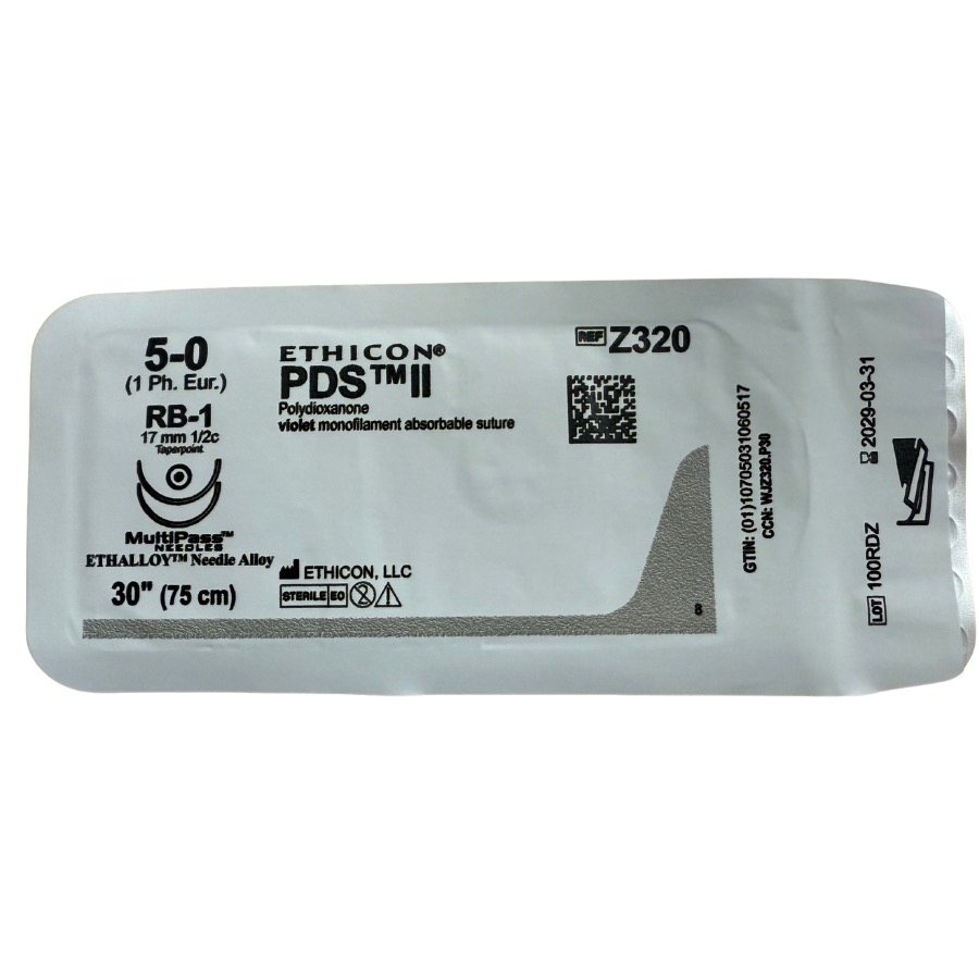 PDS II 5-0 (2 RB-1) 1/2, 17 mm, Violeta, 75 cm