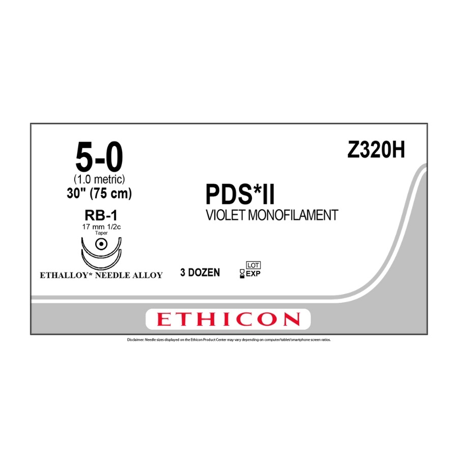 PDS II 5-0 (2 RB-1) 1/2, 17 mm, Violeta, 75 cm