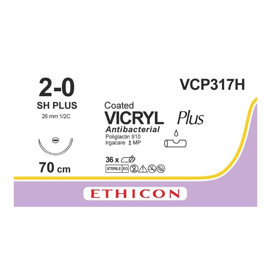 VICRYL PLUS 2-0 (SH) 1/2, 26 mm, Violeta, 70 cm