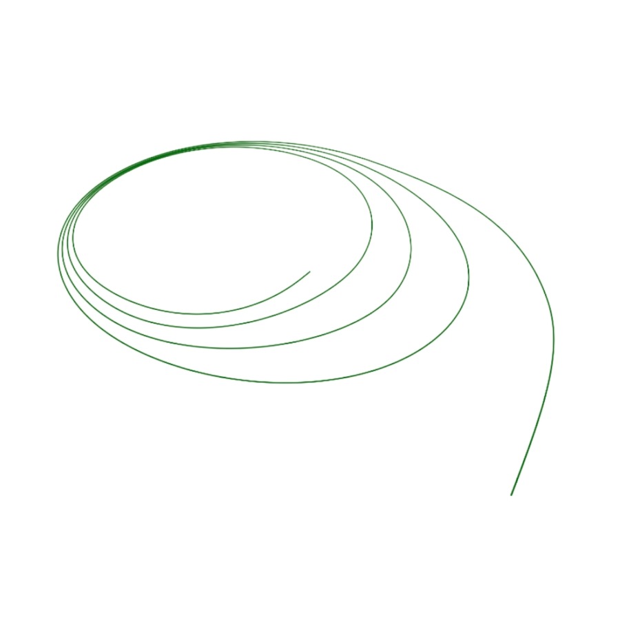 Guía de Acero Inoxidable recubierta en PTFE Verde 0.038 x 150 cm Recta