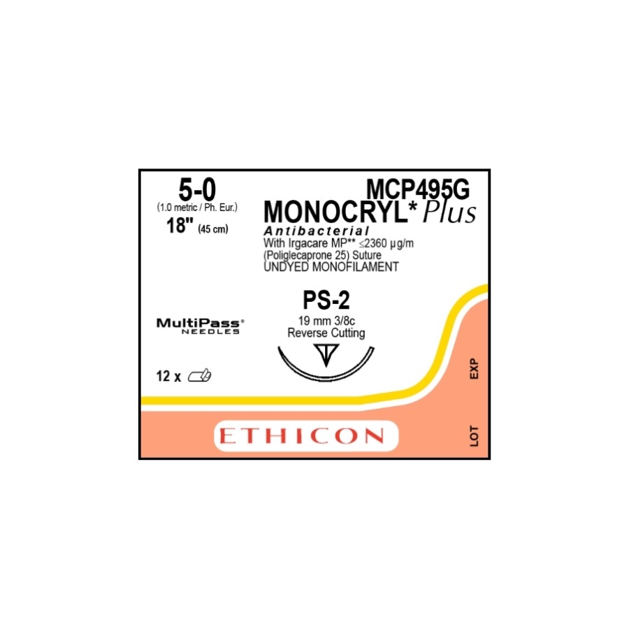 MONOCRYL PLUS MONOF SINT ABS 5-0 (PS2) 45 CM