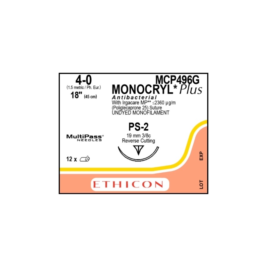 MONOCRYL PLUS MONOF SINT ABS 4-0 (PS2) 45 CM