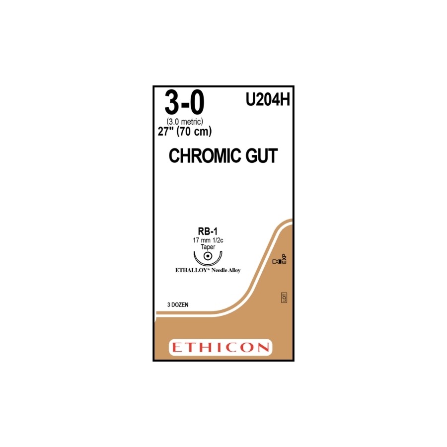 CATGUT CROMICO 3-0 (RB1) 70 CM UROLOGIA
